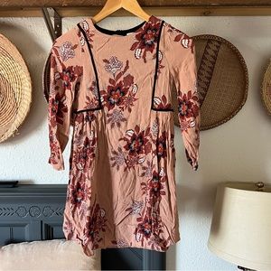 ☀️ Zara girls soft collection autumn floral long sleeve dress